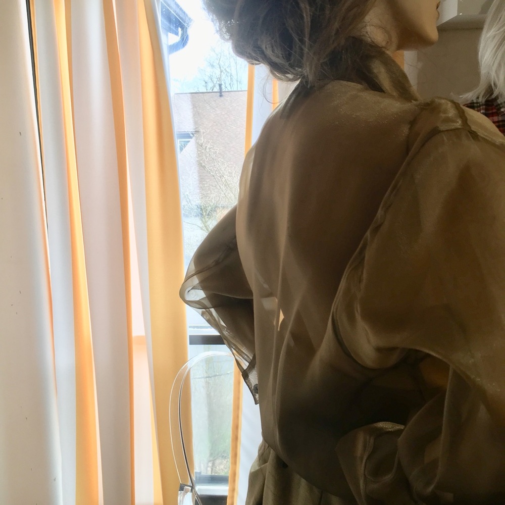 Vintage90’s The Limited sheer blouse with matching pants gold - Picture 4 of 14